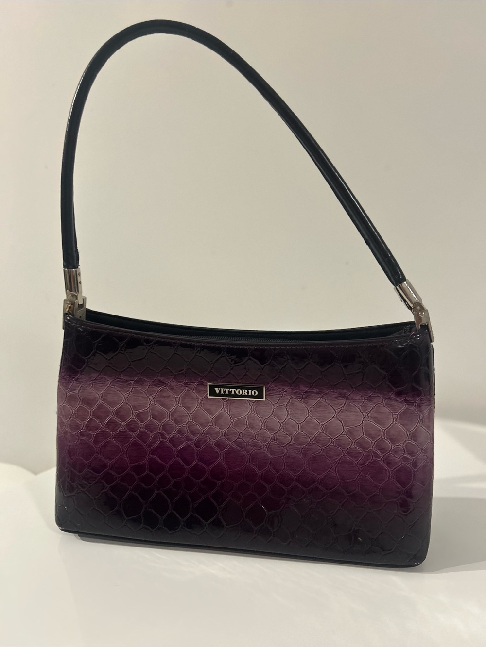 Y2K Vittorio Purple Ombre Textured Shoulder Bag